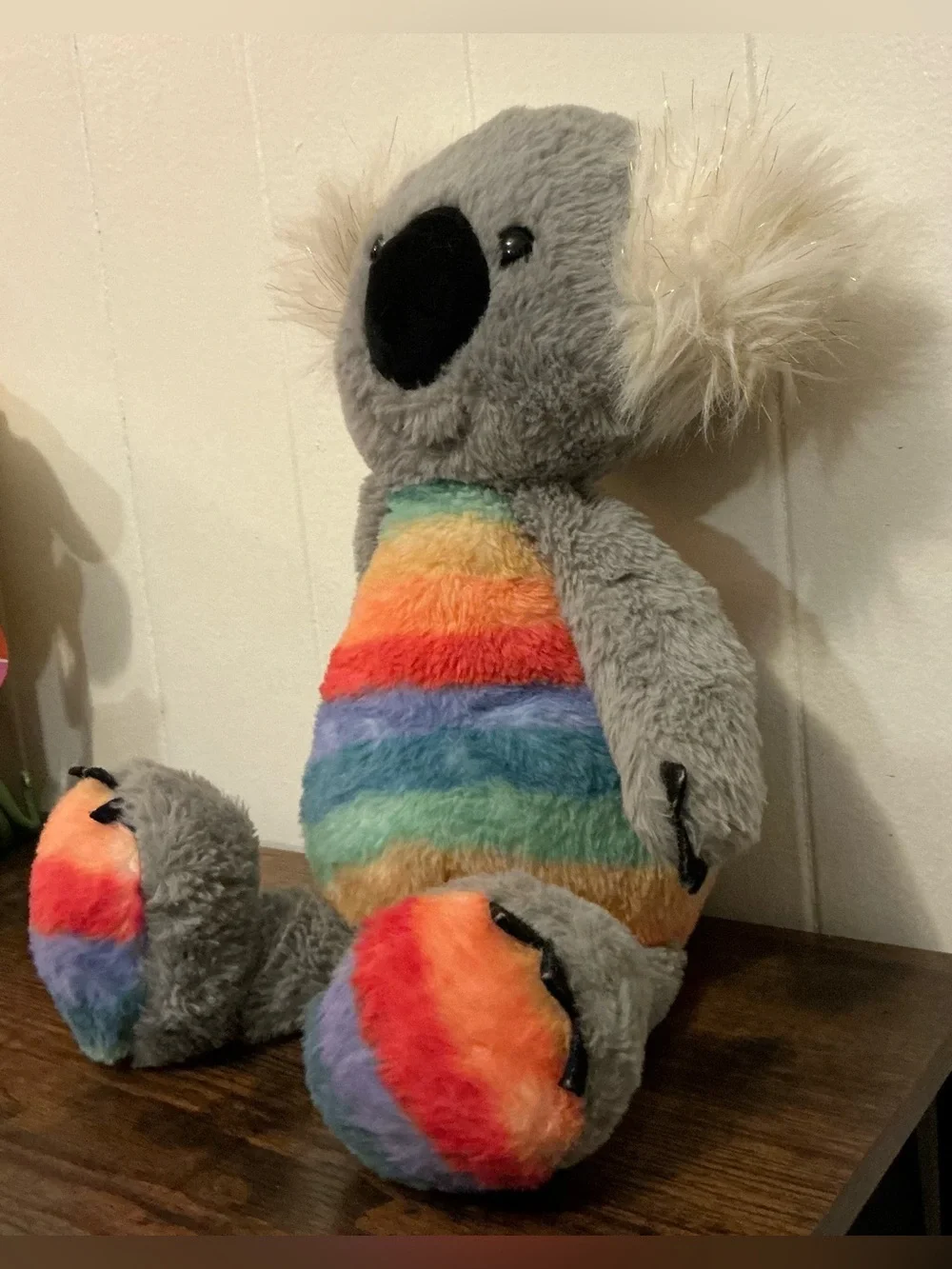 A Vintage FAO Schwarz Dreamies Rainbow Koala plush stuffed animal Toy
